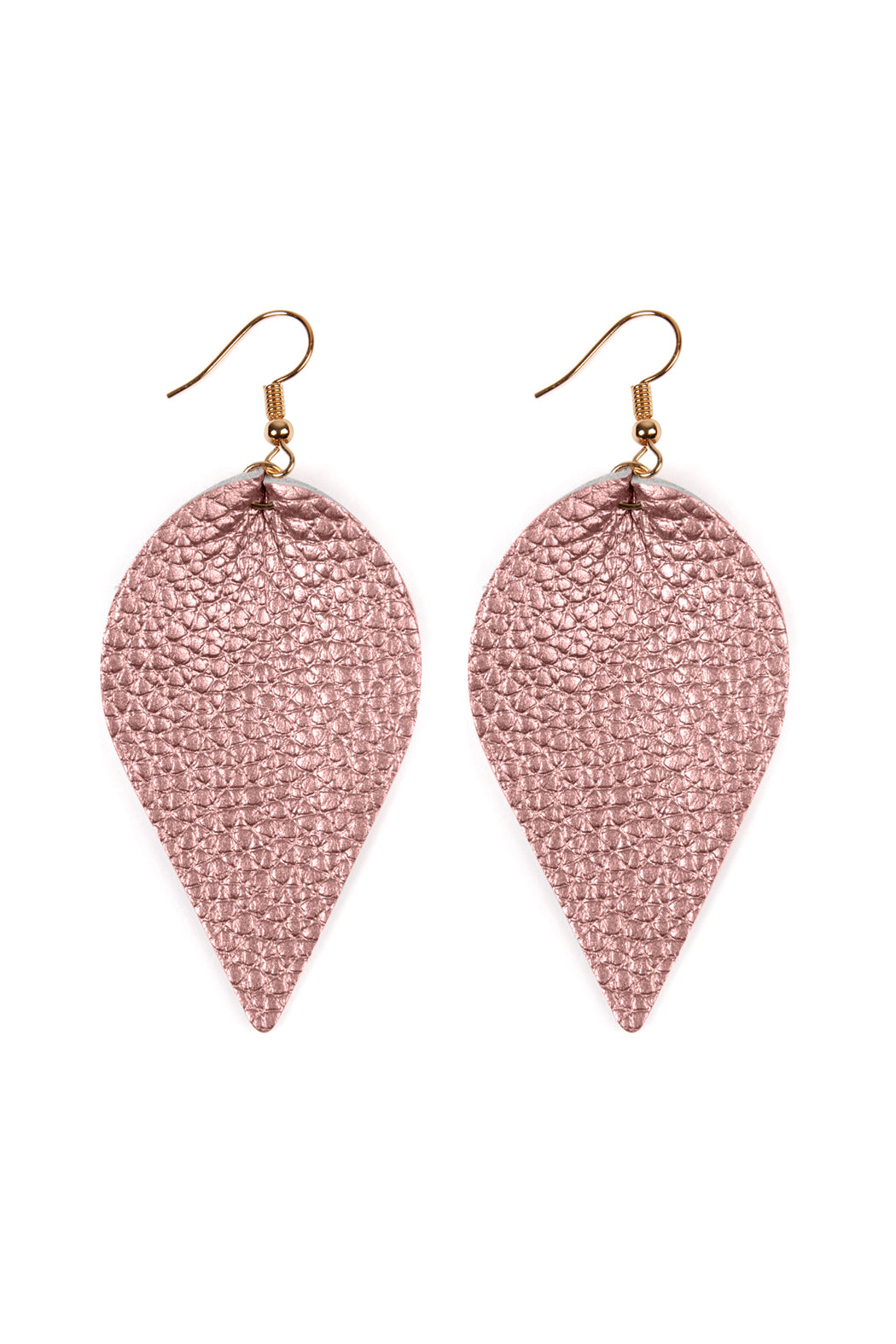 Teardrop Shape Pinched Leather Earrings