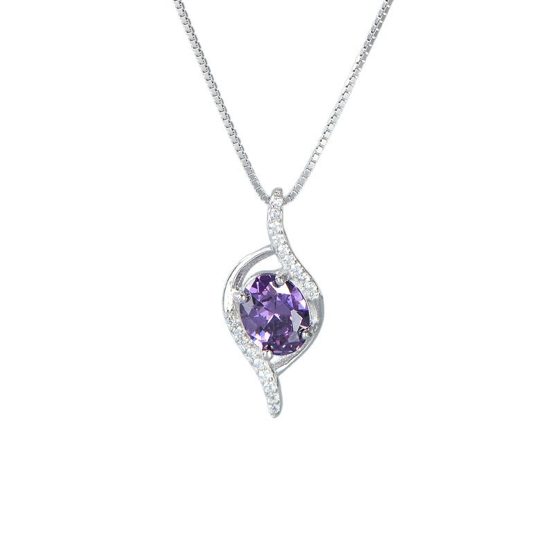 Clavicular amethyst pendant