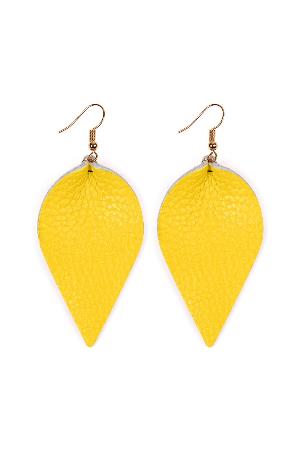 Teardrop Shape Pinched Leather Earrings