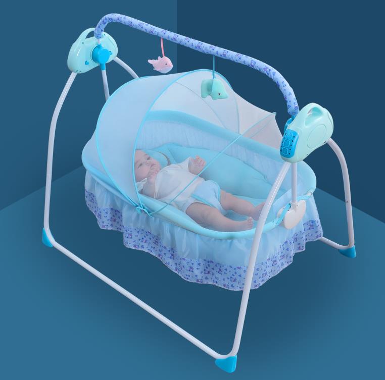 Portable Electric Swing Baby Crib Cradle Auto Bassinet Infant Music Swing Sleeping Bed With Remote Control Bluetooth