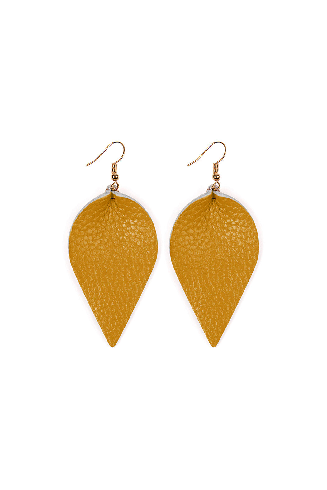 Teardrop Shape Pinched Leather Earrings