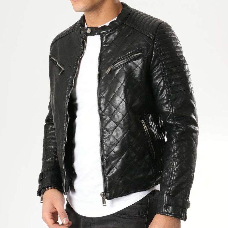 Men's Leather Bomber Jacket Stylish