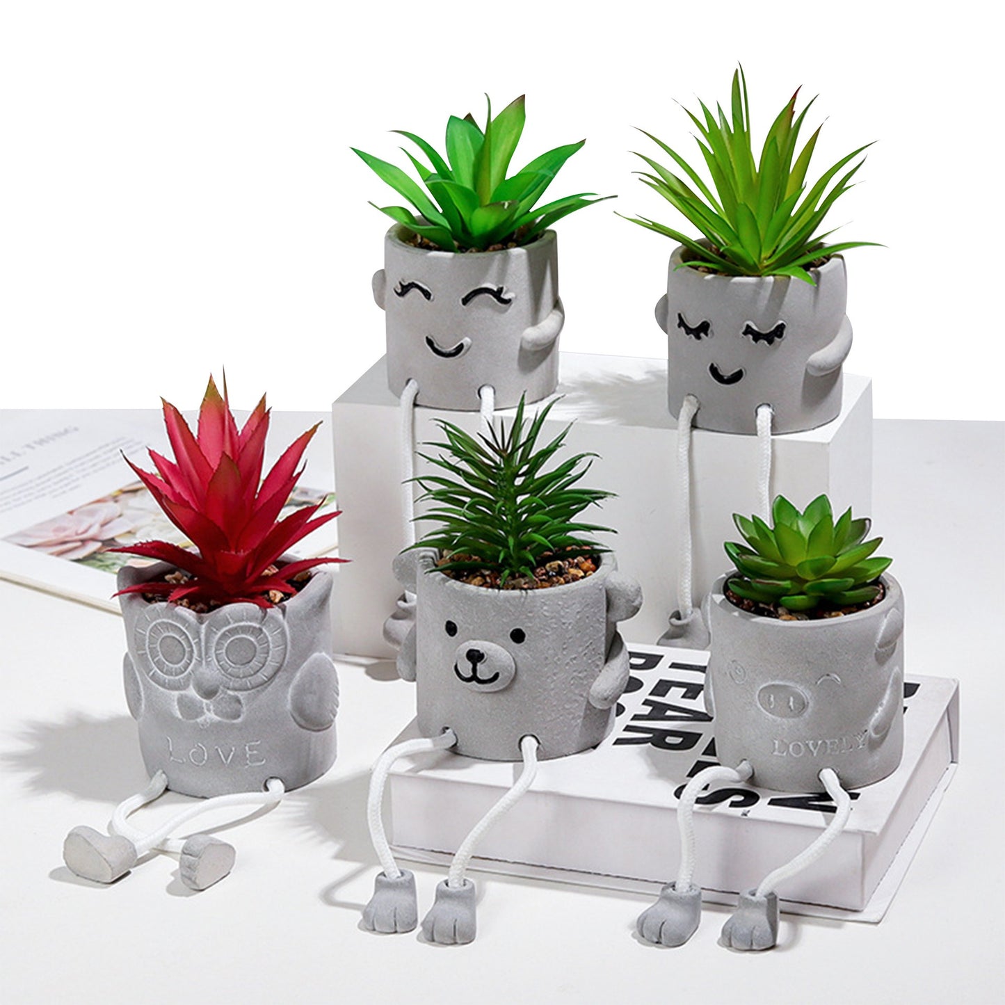 Orins style  small potted plant creative office desktop