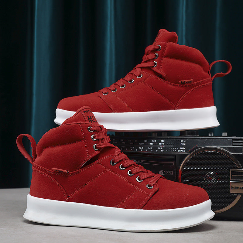 High top suede board shoes Air Force thick sole