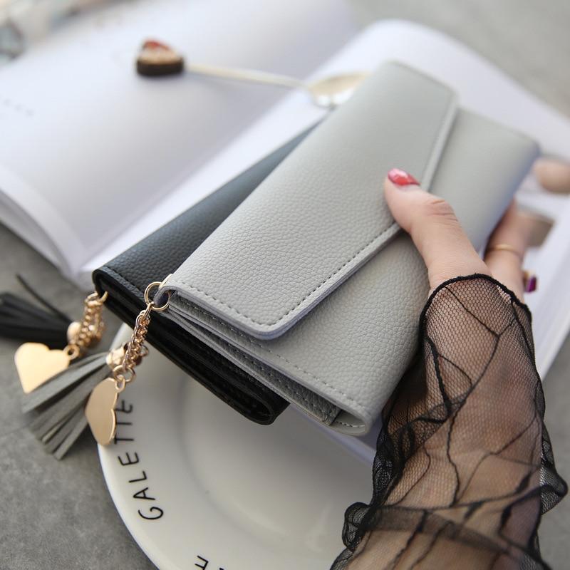 Leather Wallets Women Long Tassel