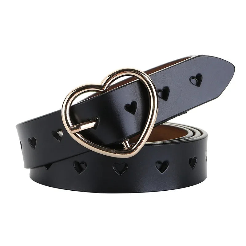 Genuine Leather Heart-shaped Cowskin Women Belts