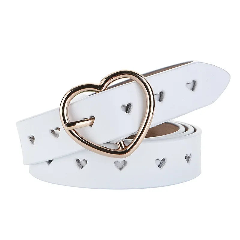 Genuine Leather Heart-shaped Cowskin Women Belts