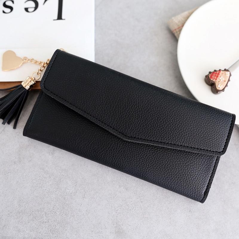 Leather Wallets Women Long Tassel