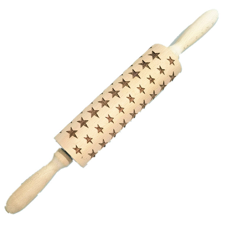 Wooden Christmas Flip Sugar Cookie Rolling Pin