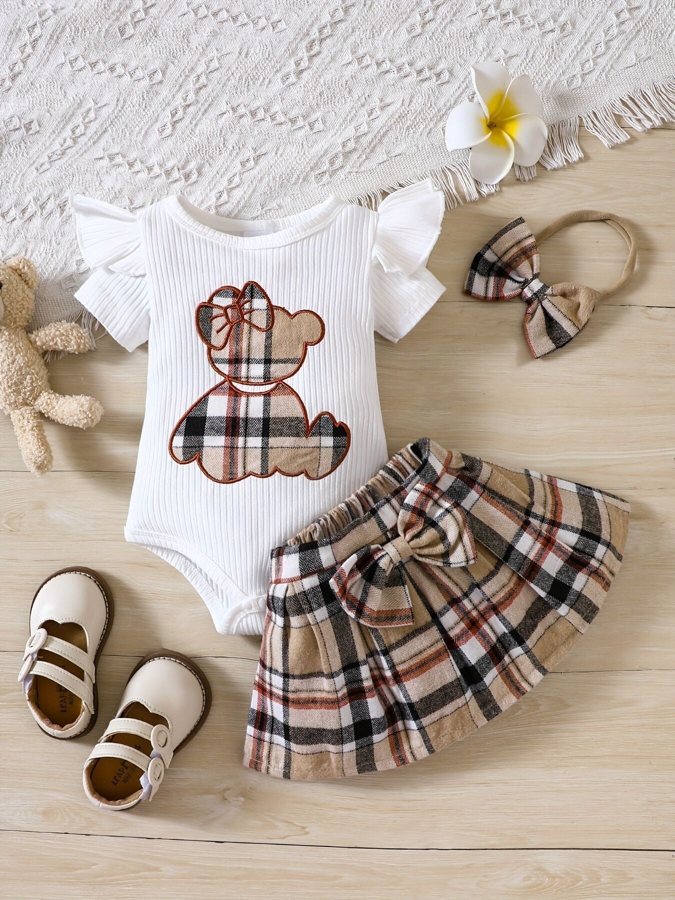 Newborn baby girl summer style teddy bear