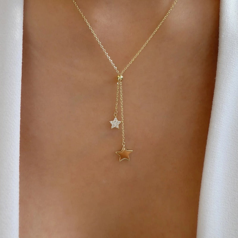 Fashionable and simple adjustable star pendant retro necklace  for women