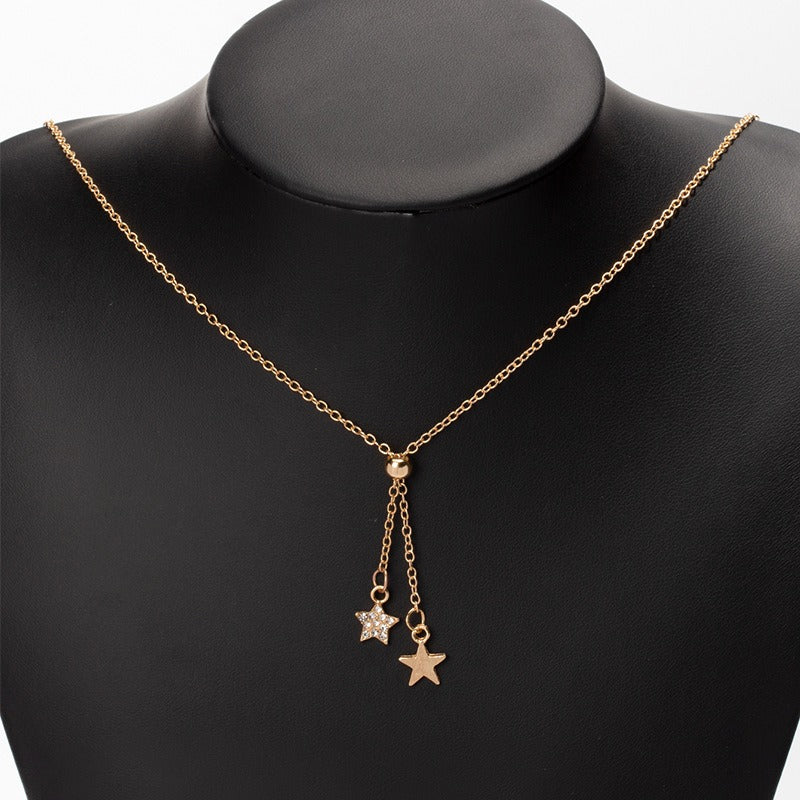 Fashionable and simple adjustable star pendant retro necklace  for women