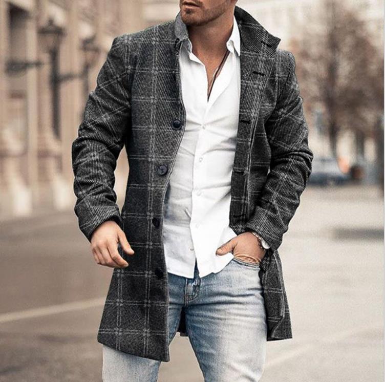 Fashionable woolen printed men's coat jacket