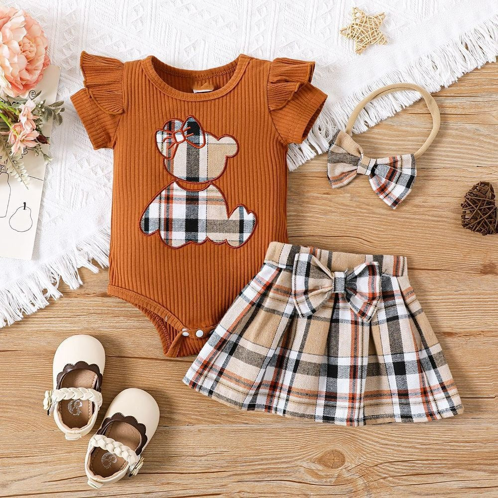 Newborn baby girl summer style teddy bear