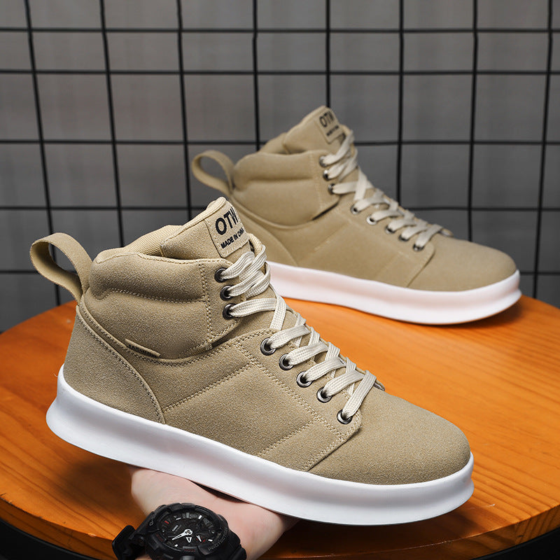 High top suede board shoes Air Force thick sole