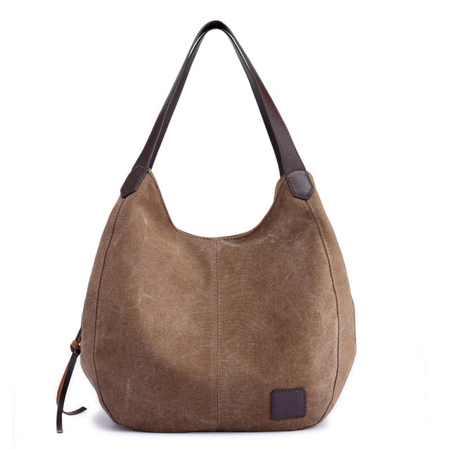 Piler Large Women Handbag Bag Canvas Zipper Pockets