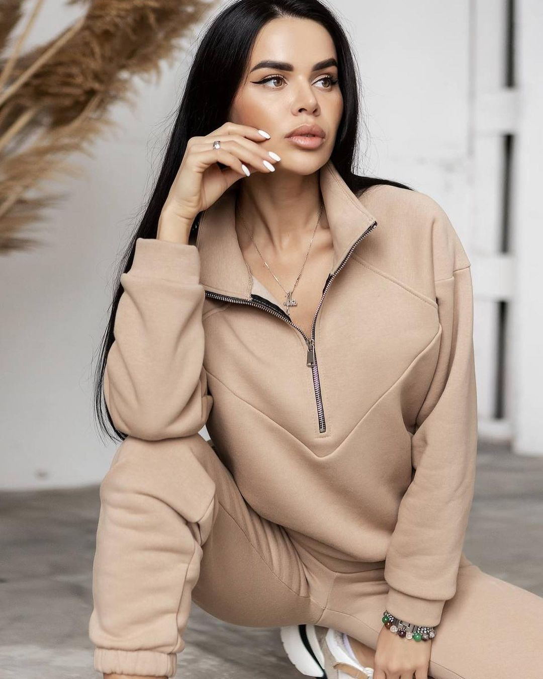 Two piece Set Long Sleeve Solid Color Casual Set