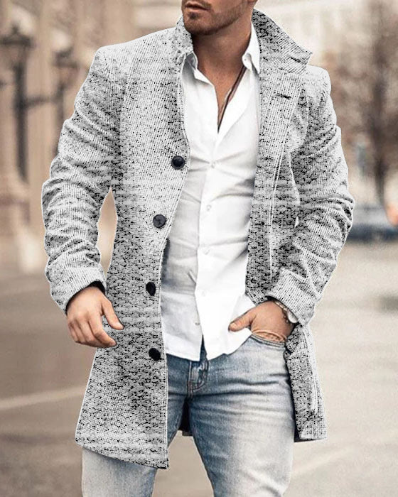 Fashionable woolen printed men's coat jacket