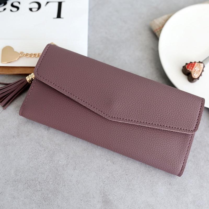 Leather Wallets Women Long Tassel