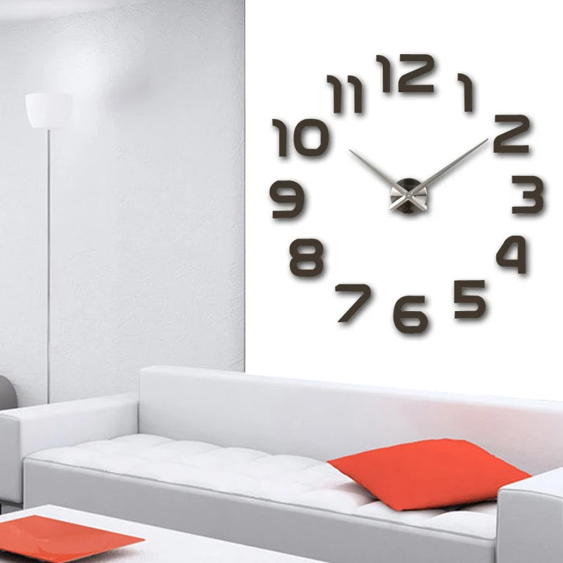 Wall Clock Watch Clocks Horloge 3d Diy Acrylic Mirror Stickers