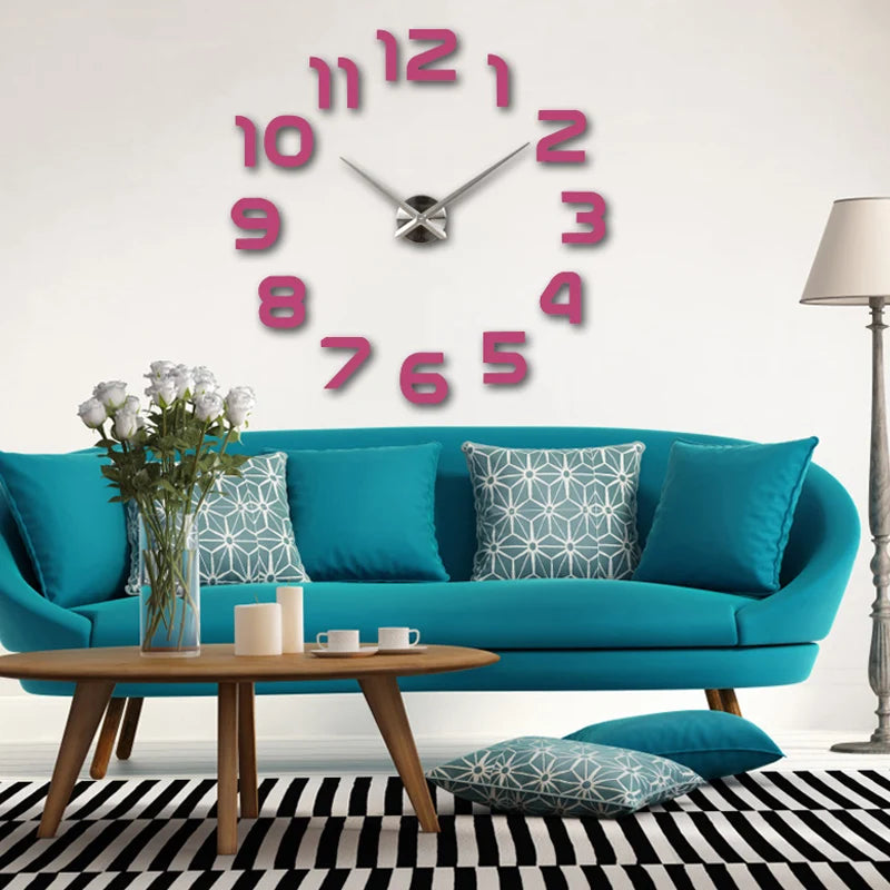 Wall Clock Watch Clocks Horloge 3d Diy Acrylic Mirror Stickers