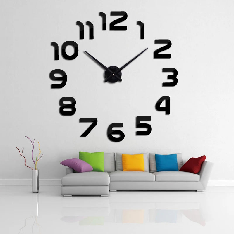 Wall Clock Watch Clocks Horloge 3d Diy Acrylic Mirror Stickers