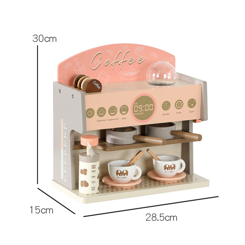 Wooden multi-function simulation coffee machine afternoon tea toys