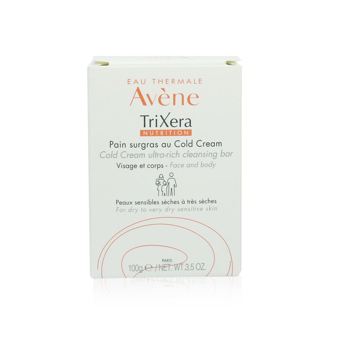 AVENE - TriXera Nutrition Cold Cream Ultra-Rich Face & Body Cleansing Bar - For Dry to Very Dry Sensitive Skin