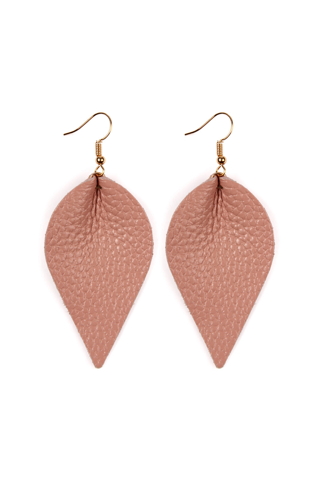 Teardrop Shape Pinched Leather Earrings