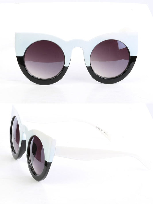 Trendy Colorblock Cateyes Sunglasses