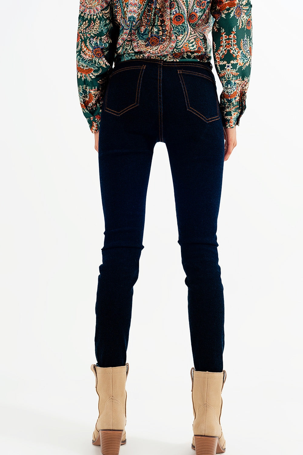 Super Skinny Fit Jeans in Dark Blue Wash