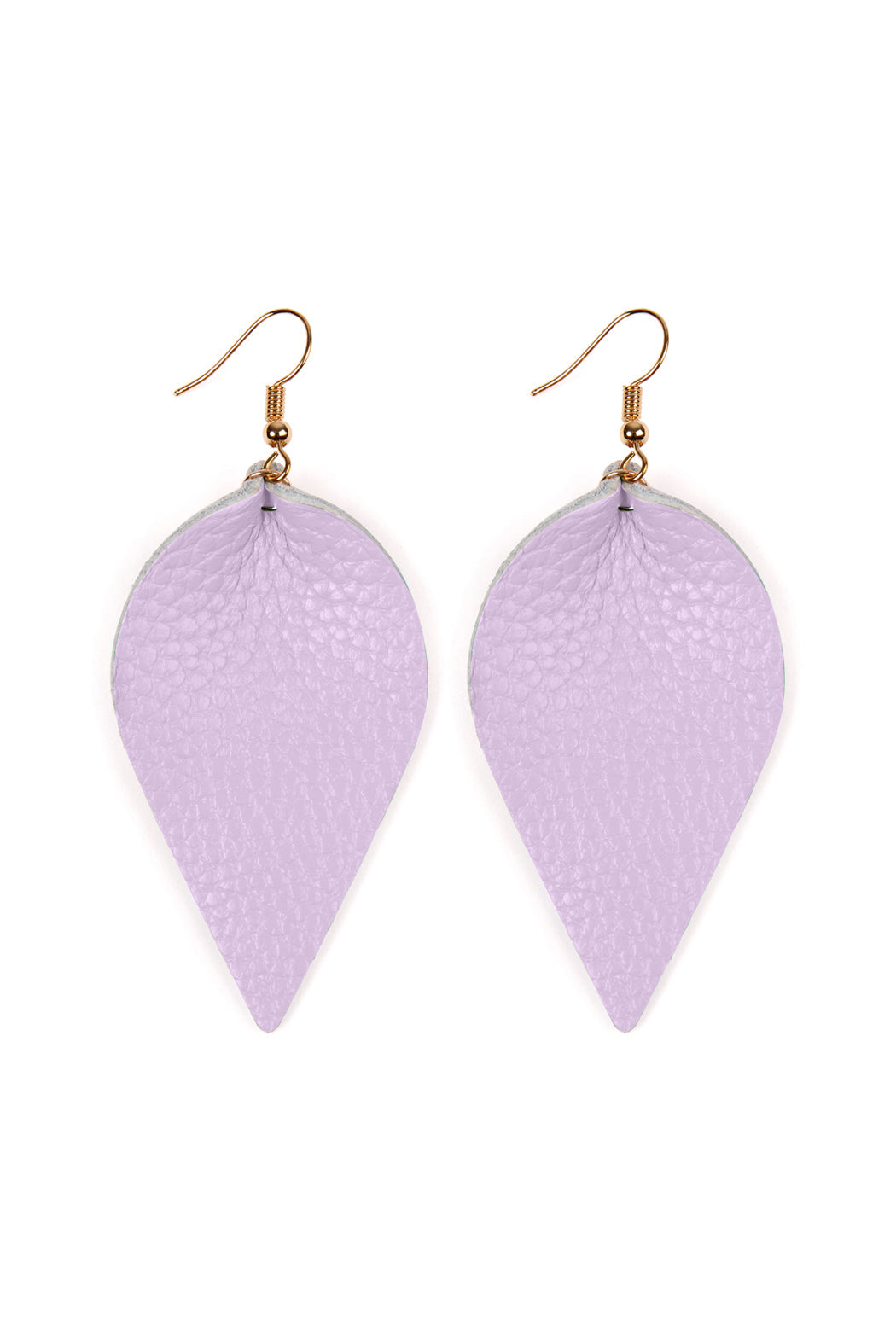 Teardrop Shape Pinched Leather Earrings