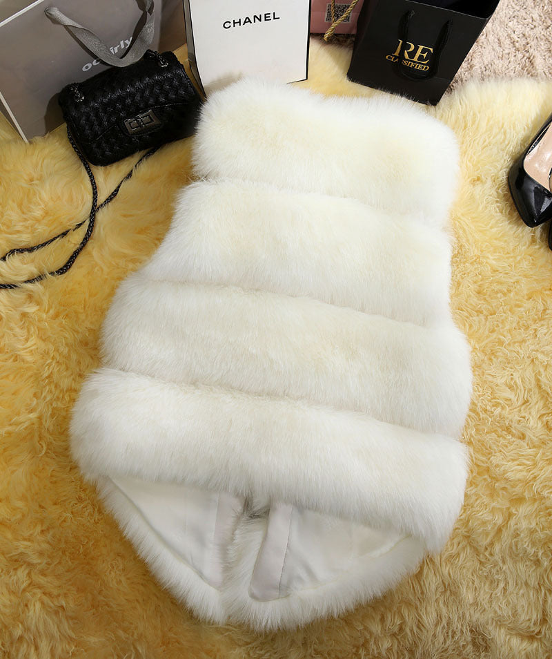 Faux Fur Sleeveless Vest Winter Thick Coats