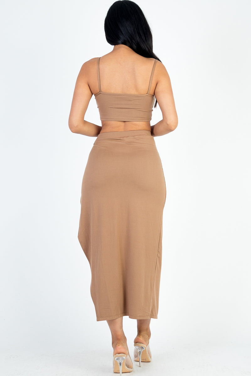 Crop Cami & Split Thigh Maxi Skirt Set (CAPELLA)