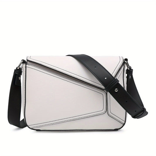 Crossbody Bag With Square Purse and Geometrical Patchwork