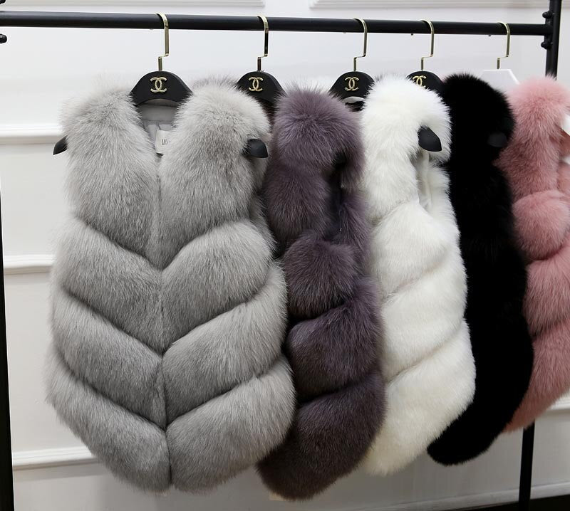 Faux Fur Sleeveless Vest Winter Thick Coats