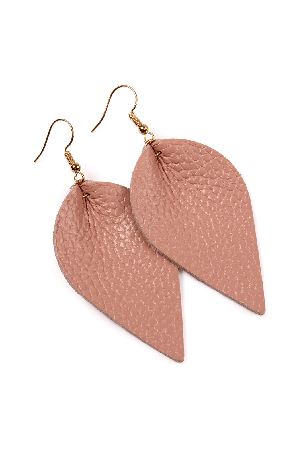 Teardrop Shape Pinched Leather Earrings