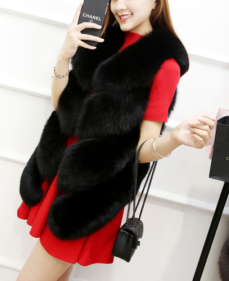 Faux Fur Sleeveless Vest Winter Thick Coats