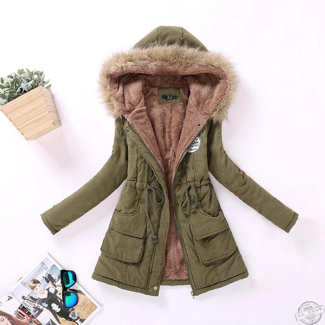 Hooded Medium-Long Casual Parka