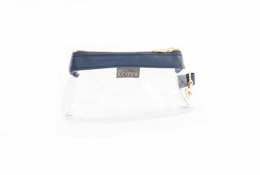 True Navy CLEAR Bag - Vegan Leather Trim