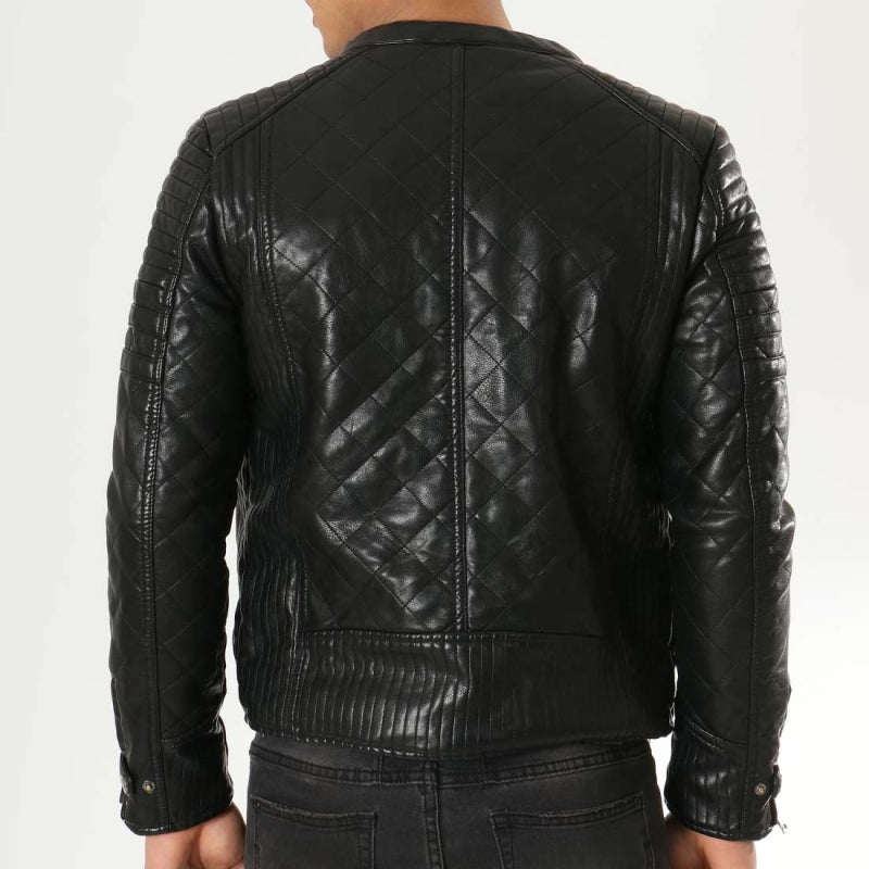 Men's Leather Bomber Jacket Stylish