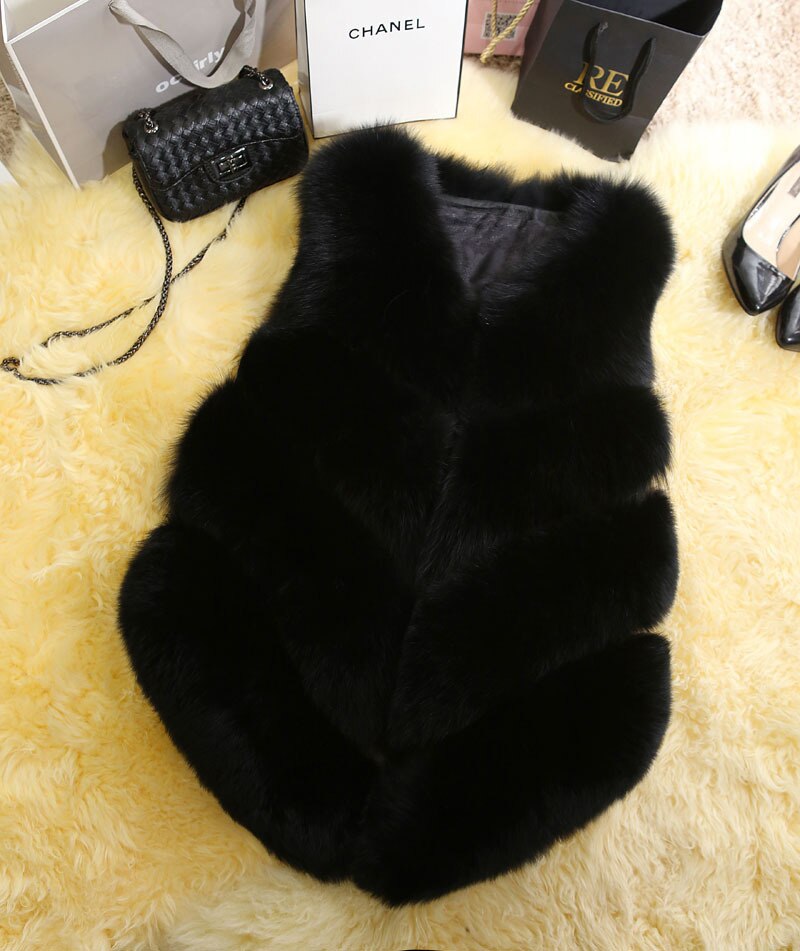 Faux Fur Sleeveless Vest Winter Thick Coats