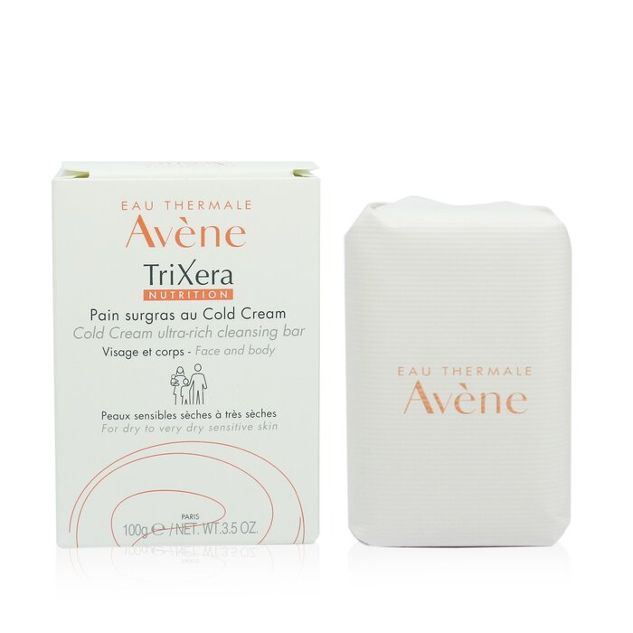 AVENE - TriXera Nutrition Cold Cream Ultra-Rich Face & Body Cleansing Bar - For Dry to Very Dry Sensitive Skin