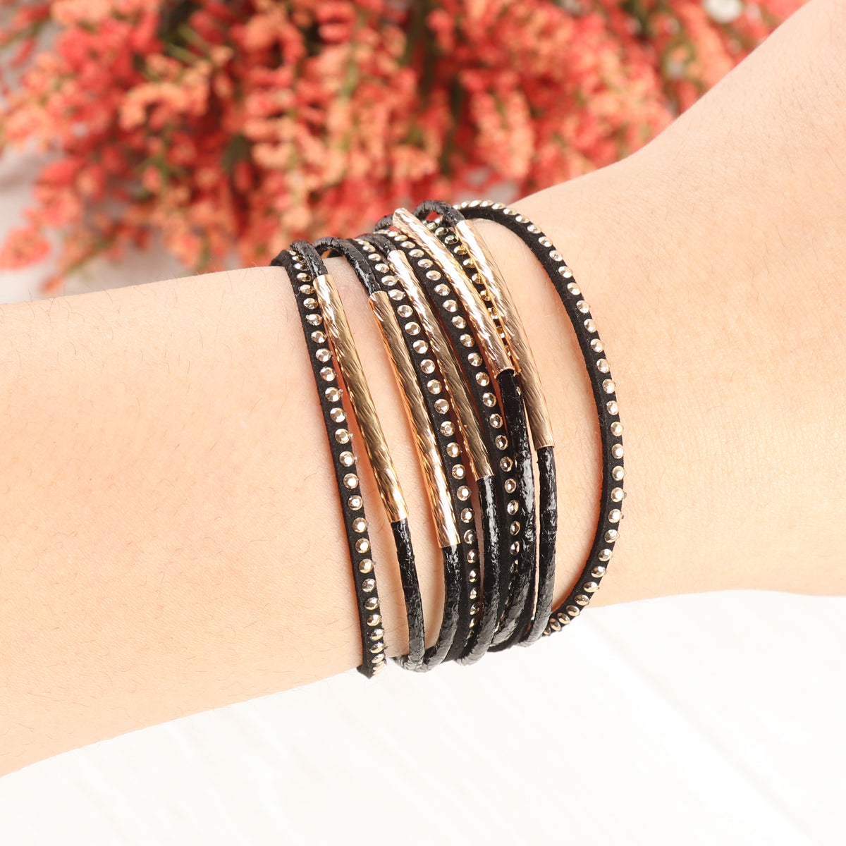 Multiline Leather Magnetic Bracelet