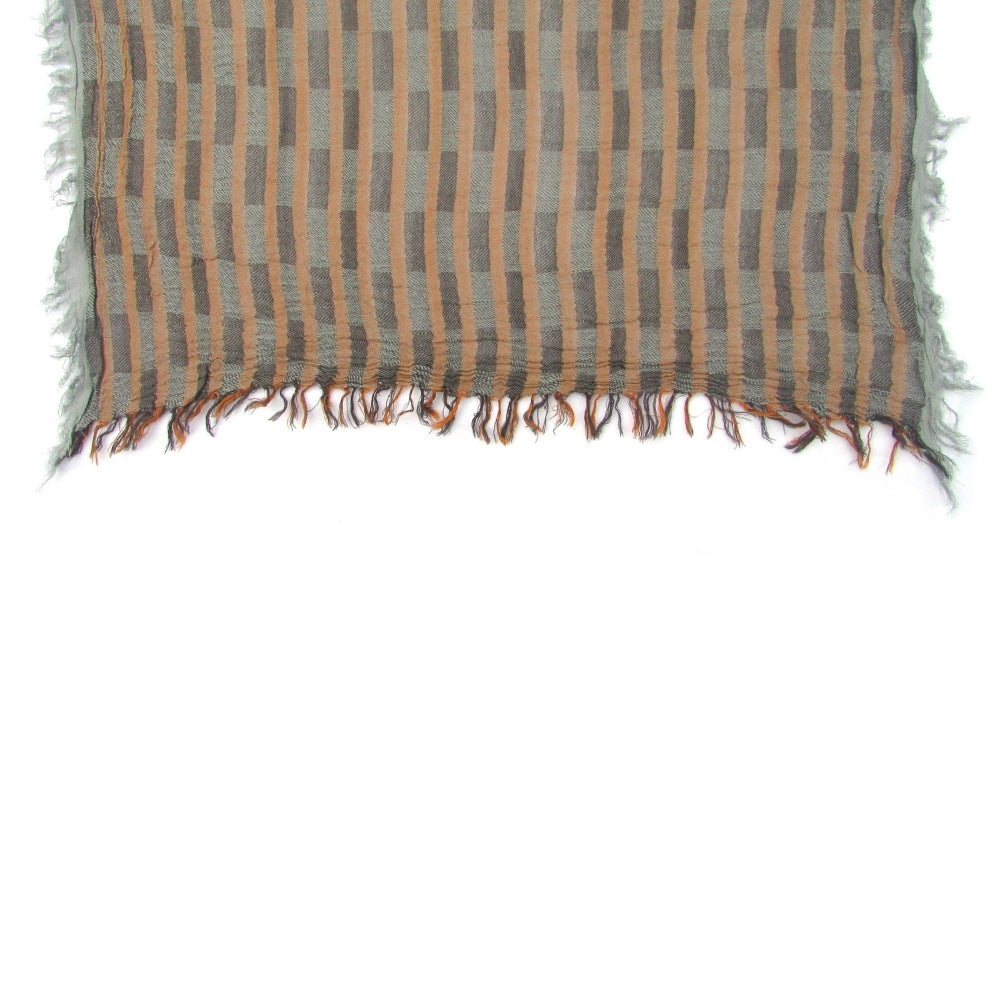 Turkish Cotton Blend Fringed Hobo Scarf Brown/Grey