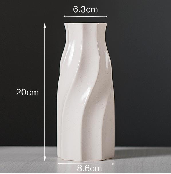 Simple white ceramic vase hydroponic flower ware for home decoration