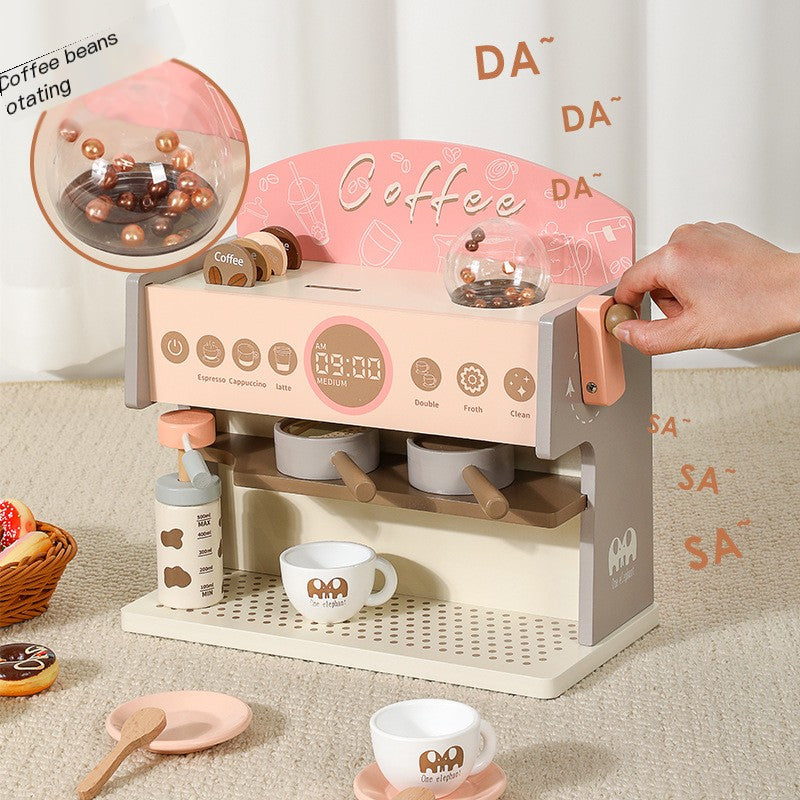 Wooden multi-function simulation coffee machine afternoon tea toys