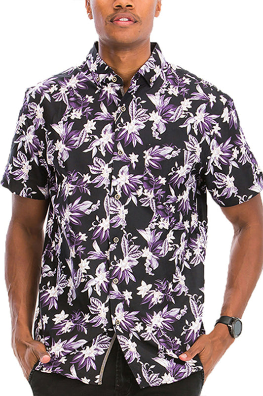 Digital Print Hawaiian Short Sleeve Shirt