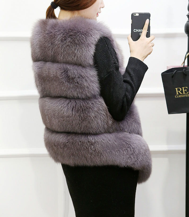 Faux Fur Sleeveless Vest Winter Thick Coats